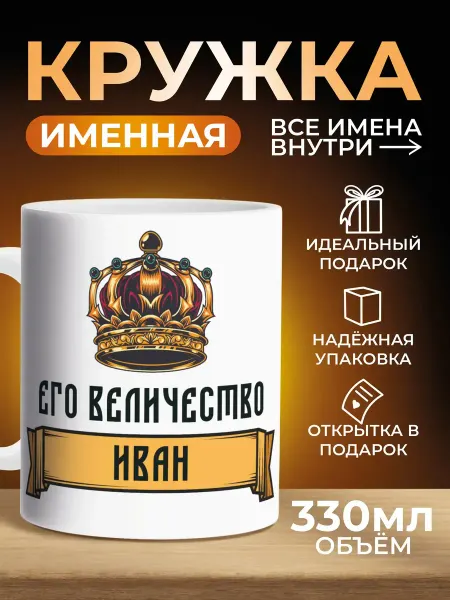 Мятая мята Кружка именная его величество Иван (Ваня)