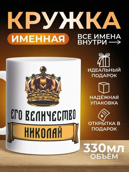 Мятая мята Кружка именная его величество Николай (Коля)