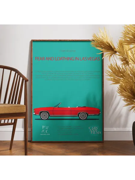 Posters Club Постер с машиной из фильма "Страх и ненависть в Лас-Вегасе"