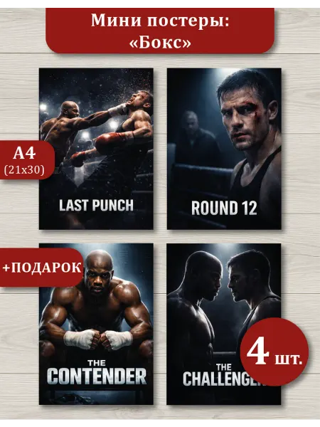 Спортивные постеры А4 бокс