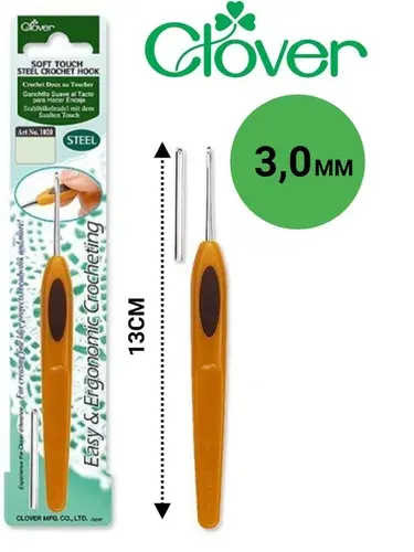 Clover Крючок для вязания Soft Touch № 3,0