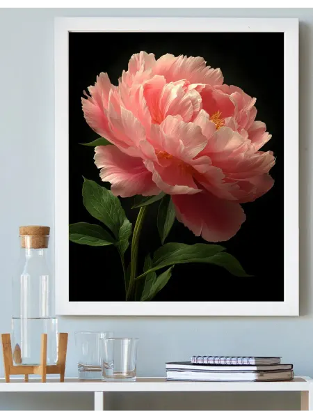 Art on Canvas Нежный пион Картина по номерам на холсте 40х50 см