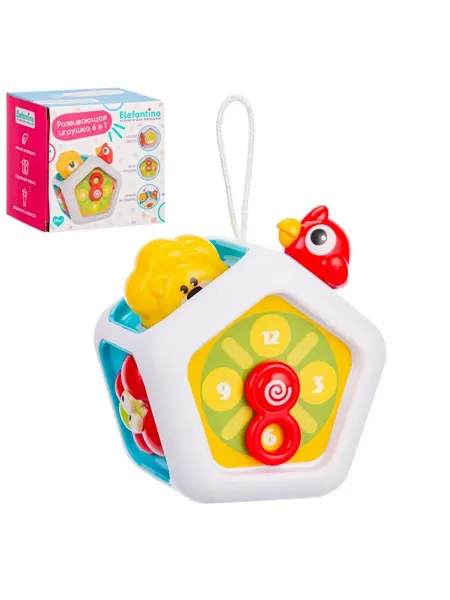ELEFANTINO Игрушка развивающая 6в1 "Весёлый домик", звуки и мелодии