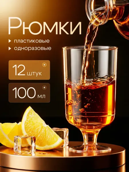 ЕвроКлин Рюмки одноразовые пластиковые 50 мл стопки праздничные 36 шт