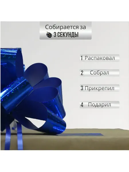 Бант на подарок синий