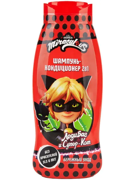 Шампунь-кондиционер Miraculous детский 2в1 Леди Баг и Супер