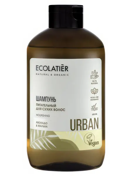Ecolatier Шампунь питательный для сухих волос авокадо-мальва, 600мл