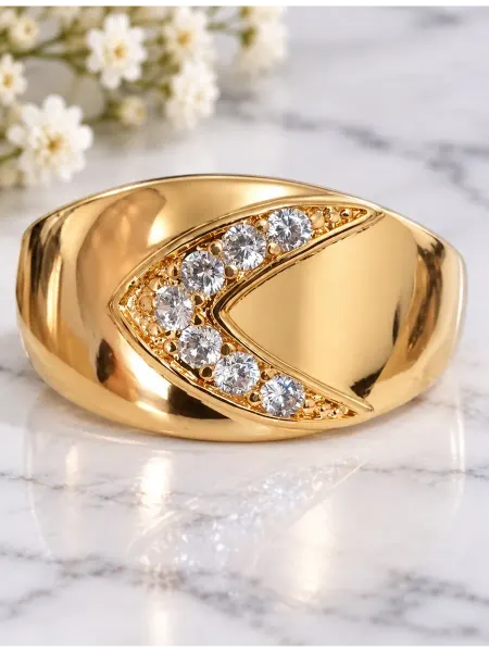 DIAMOND COLLECTION Кольцо широкое бижутерия