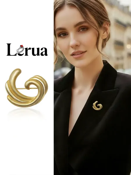 Lerua Брошь бижутерная золотистая модная аксессуар для пиджака