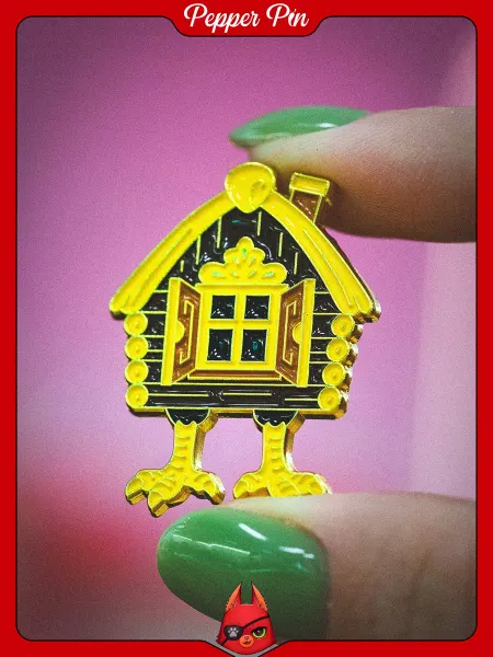 Pepper Pin Металлическая брошь на рюкзак избушка на курьих ножках