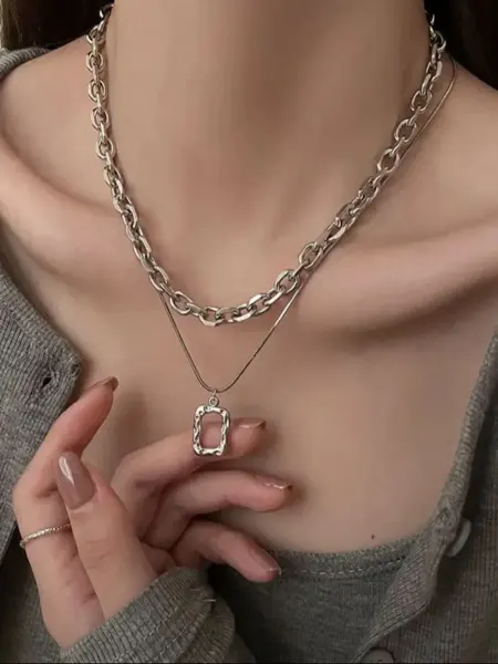 Колье цепь на шею женская бижутерия