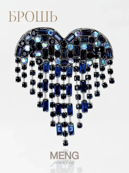 MJewelry Брошь сердце со стразами