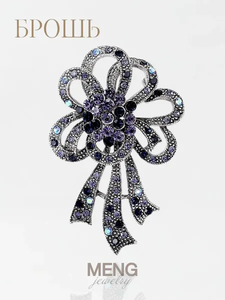 MJewelry Брошь цветок блестящая