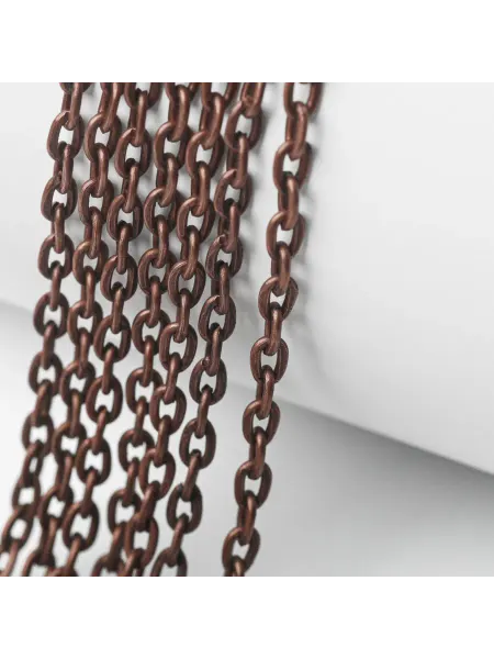 Цепочка для рукоделия цв. красная медь, 3x2x0.5 мм (7 м)