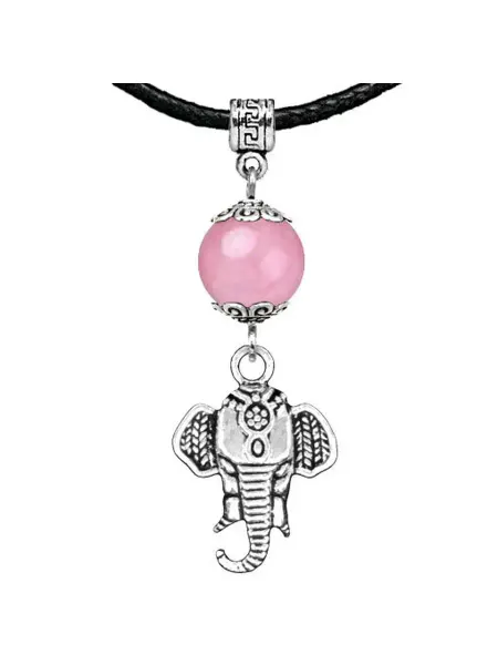 Runes&Gems Амулет Слон (мудрость, сила, долголетие), розовый кварц
