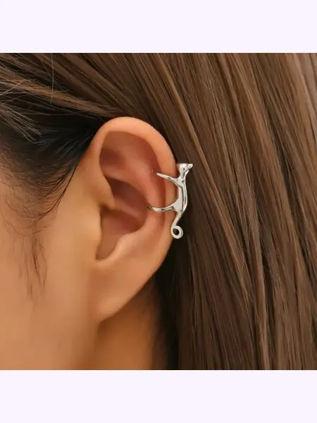 Серьги каффы кошка, 1 шт