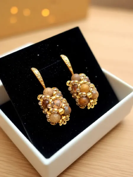 Серьги из песчаной яшмы