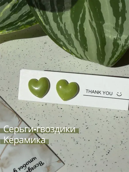 Снегирь серьги гвоздики сердце керамика