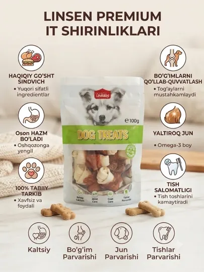 Натуральное лакомство-поощрение для собак (100/500 г)