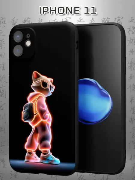 Case Маркет Чехол на iPhone 11 с принтом Неоновый кот