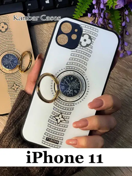 Kambar cases Чехол на iPhone 11 с кольцом-подставкой блестящий