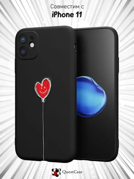 QuestCase Чехол на iPhone 11 с принтом Любовь
