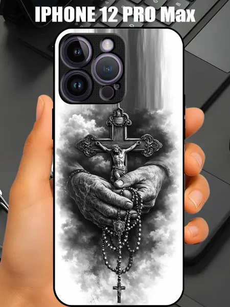 CaseONEshop Чехол на iphone 12 pro max с принтом Иисус крест