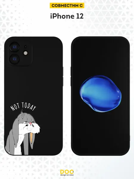 DesignOnCase Чехол на iPhone 12 с принтом Багз Банни