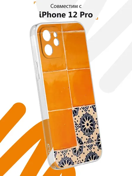 Мобилиус Чехол на iPhone 12 с принтом Плитка
