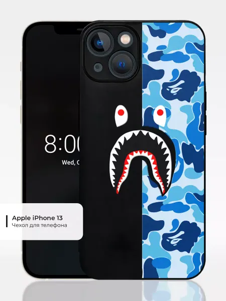 ABX-case Чехол на iPhone 13 с принтом Bape Shark