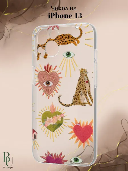 Be Unique Чехол на iPhone 13 с принтом Леопард