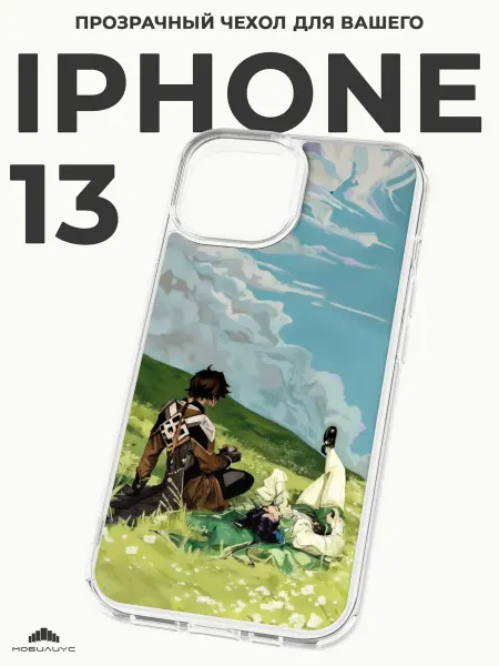 Мобилиус Чехол-бампер на iPhone 13 с принтом Геншин