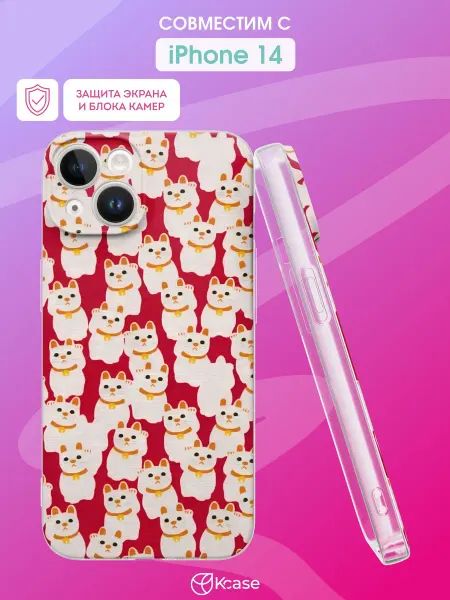 Kcase Чехол на Apple iPhone 14 с принтом Котики