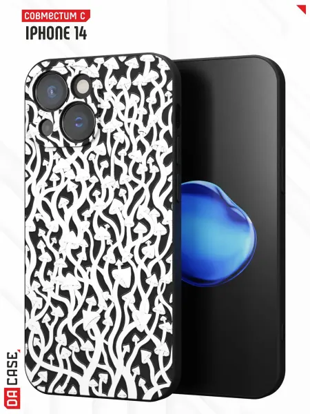 DACase Чехол на iPhone 14 с принтом Грибы