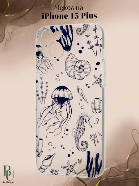 Be Unique Чехол на iPhone 15 Plus с морским принтом