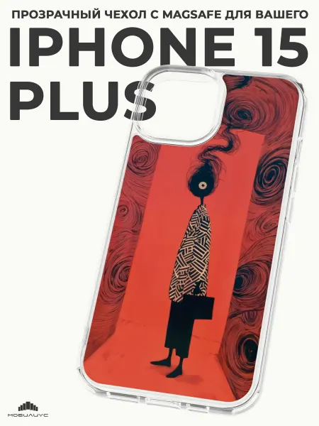 Мобилиус Чехол-бампер на iPhone 15 Plus с принтом Дрейн
