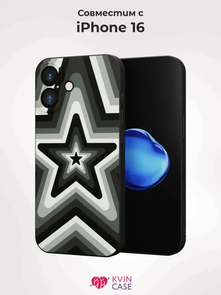 KVIN CASE Чехол на Apple IPhone 16 с принтом Звезда
