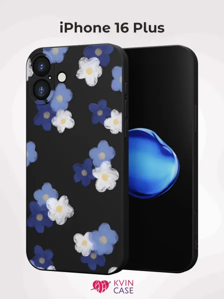 Чехол на iPhone 16 Plus с принтом Незабудки