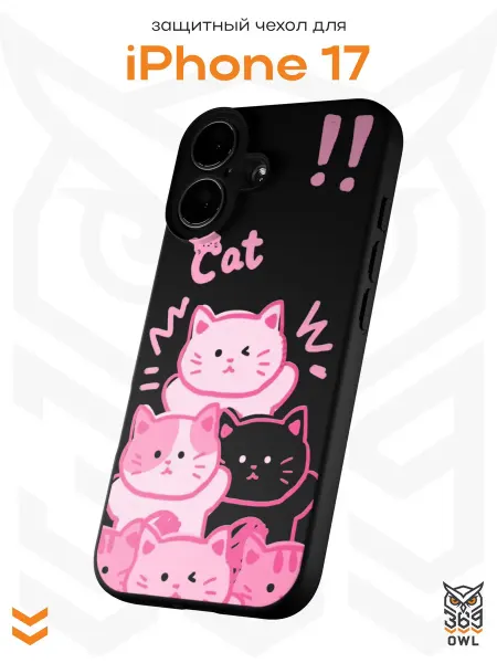 OWL369 Чехол на Apple iPhone 17 с принтом Котики