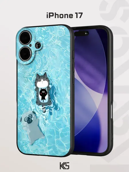 Варибрус Чехол на iPhone 17 с принтом Кот на чиле