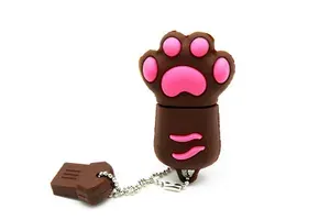 USB Флешка Кошачья Лапа коричневая 64 ГБ