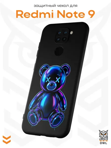 OWL369 Чехол на Xiaomi Redmi Note 9 с принтом Мишка