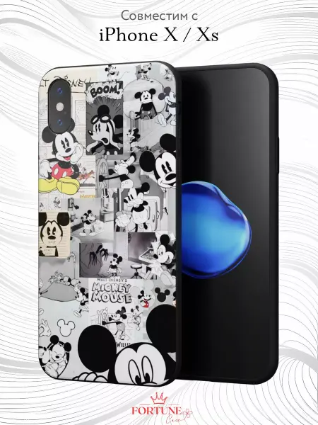 Fortune Case Чехол на iPhone X и XS с принтом Микки Маус