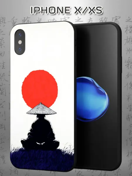Case Маркет Чехол на iPhone X и XS с принтом Самурай на закате