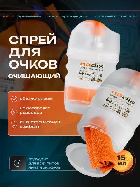 Спрей для очков очищающий