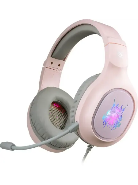 Наушники игровые с микрофоном (64481) Fury розовый, LED
