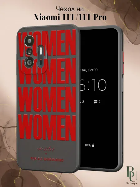 Be Unique Чехол бампер на Xiaomi Mi 11t и 11t Pro с надписью Women