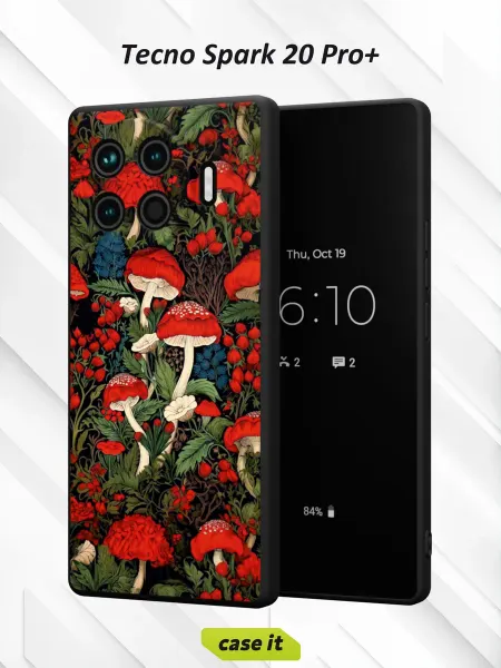 Case it Чехол на Tecno Spark 20 Pro +с принтом Мухоморы