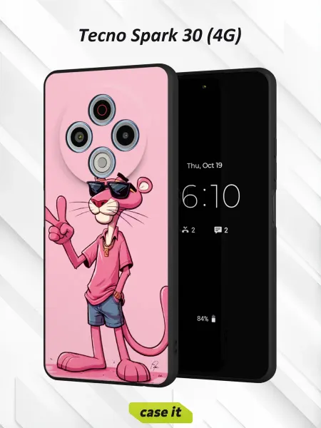 Case it Чехол на Tecno Spark 30 4Gс принтом Розовая Пантера