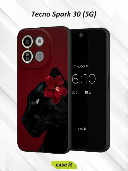 Case it Чехол на Tecno Spark 30 5Gс принтом Пантера